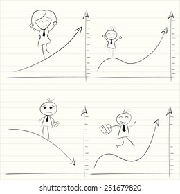 hand drawing cartoon - happy business vector