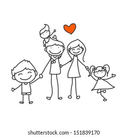 Illustrazioni Immagini E Grafica Vettoriale Stock A Tema Kids Family Drawing Shutterstock