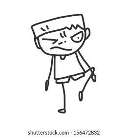 hand drawing cartoon happy halloween