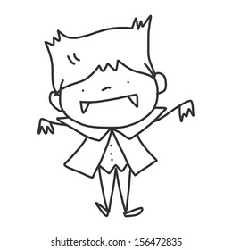 hand drawing cartoon happy halloween