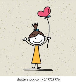 hand drawing cartoon happy kids playing 