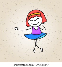 hand drawing cartoon happy kids vector eps 10