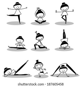 7,940 Kids Yoga Drawing Images, Stock Photos & Vectors | Shutterstock