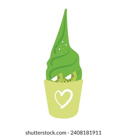 hand drawing cartoon ice cream. cute dessert drawing, ice cream doodle