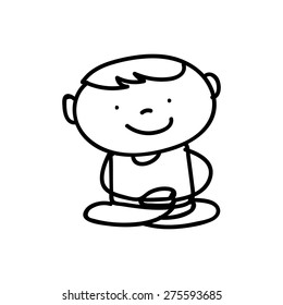hand drawing cartoon meditation children vector