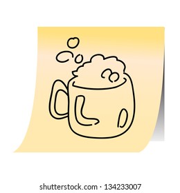 hand drawing cartoon on paper note stickers eps10