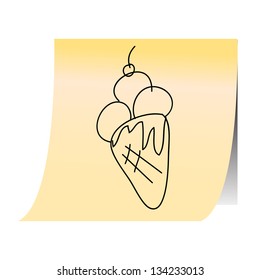 hand drawing cartoon on paper note stickers eps10