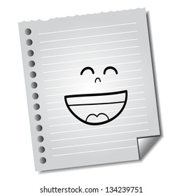 hand drawing cartoon on paper note stickers eps10