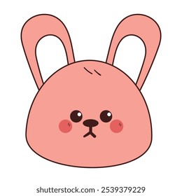 hand drawing cartoon pink bunny. cute animal drawing, doodle