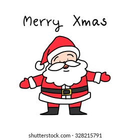 Hand drawing cartoon Santa Claus vector illustration for Christmas celebration