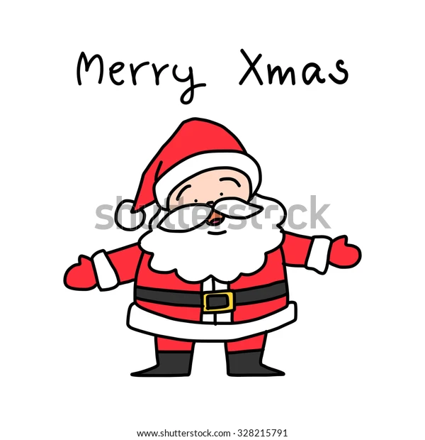 Hand Drawing Cartoon Santa Claus Vector Stock Image