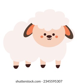 hand drawing cartoon sheep. cute animal icon