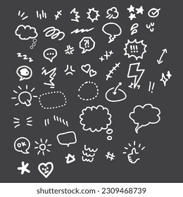 Hand drawing cartoony expression vector