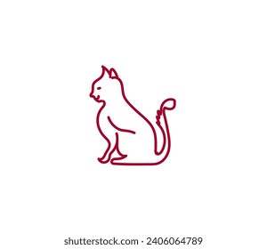 Hand drawing cat with paint brush tool