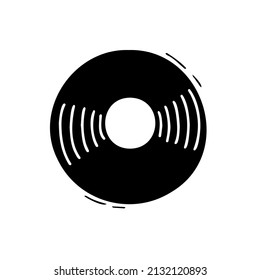 Hand drawing cd disk. Gram record doodle style. Music.