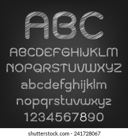 Hand drawing chalk alphabet