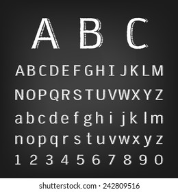 Hand drawing chalk alphabet