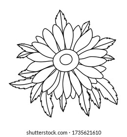Hand drawing chamomile flower for greeting card, invitation, Henna drawing and tattoo template. Vector illustration