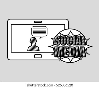 hand drawing character chat social media mobile vector illustration eps 10
