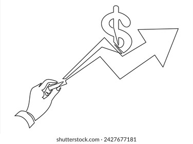 Hand drawing a chart, graph stock of growth