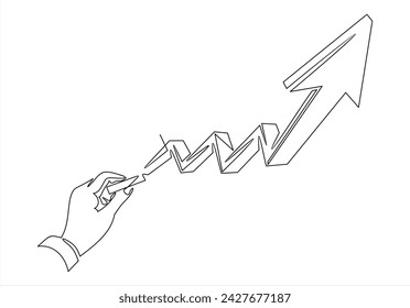 Hand drawing a chart, graph stock of growth