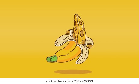 Hand Drawing Cheese Banana Illustration
