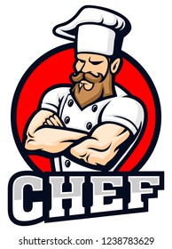 hand drawing chef with crossed arm pose