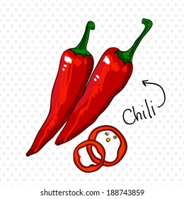Hand drawing chili pepper