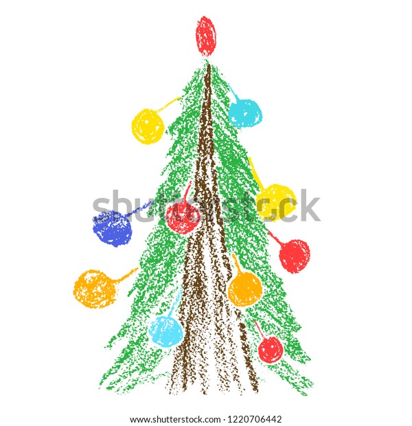 Hand Drawing Christmas Tree Balls Like Royalty Free Stock Image