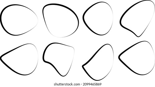 hand drawing circle line sketch, black flat and line Art design. hand drawing circle. circle sketch set. Random abstract liquid organic shape. Modern liquid shape. irregular blob shape design
