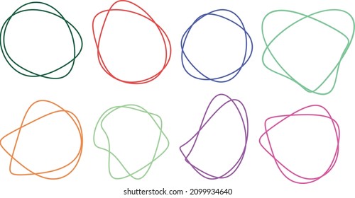 hand drawing circle line sketch, black flat and line Art design, round circular scribble doodle.	