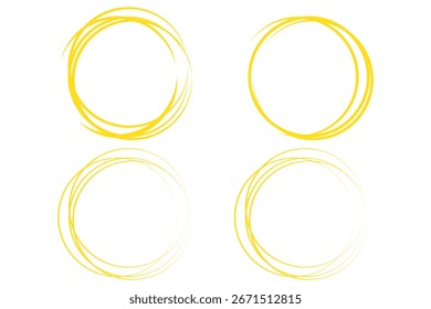 Handzeichnung Kreis Linie Skizze set.doodle runde Kreise für Nachricht Notizzeichen Design-Element. Doodle-Satz von schwarzen handgezeichneten Kreislinie.