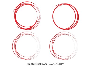 Desenho à mão esboço de linha de círculo set.doodle círculos redondos para o elemento de design de marca de nota de mensagem. Conjunto de rabiscos de linha circular desenhada à mão preta.