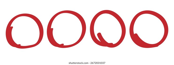 Dibujo a mano de la línea del círculo sketch set.doodle círculos redondos para el elemento de diseño de marca de nota de mensaje. Doodle conjunto de línea circular dibujada a mano negra.