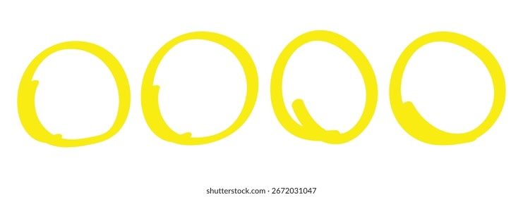 Dibujo a mano de la línea del círculo sketch set.doodle círculos redondos para el elemento de diseño de marca de nota de mensaje. Doodle conjunto de línea circular dibujada a mano negra.