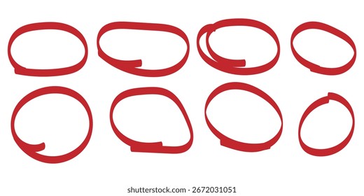 Hand drawing circle line sketch set.doodle round circles for message note mark design element. Doodle set of black hand drawn circle line.