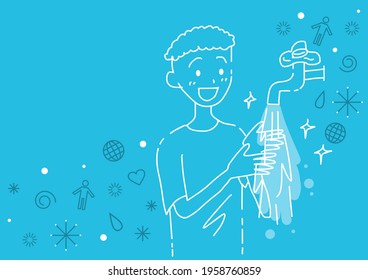 
hand drawing CLEAN WATER image RGB illustration 6