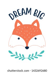 Hand drawing of a clever fox vector illustration.