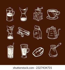 Hand Drawing Coffee Element Vector 