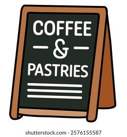 Hand Drawing of "Coffee and Pastries" Sign with Warm and Inviting Details