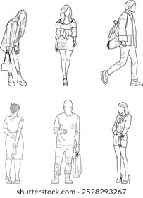 Dibujando a mano la colección de los pueblos