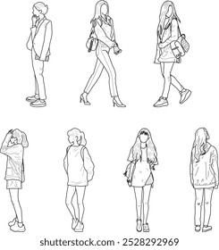 Dibujo a mano colección de personas