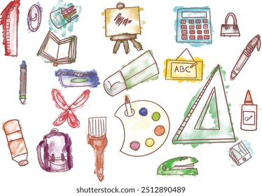 Dibujo a mano de herramientas de pintura de pincel de pintura de color