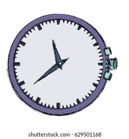 hand drawing color purple clock without bracelet vector illustration
