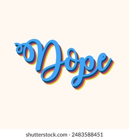 Dibujo a mano Ilustración vectorial de texto 3D colorido aislado sobre fondo blanco 