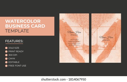 Dibujo manual Colorido Resumen vertical acuarela plantilla de diseño de tarjeta de visita