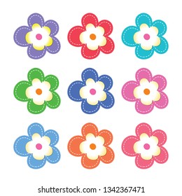 hand drawing colorful flowers