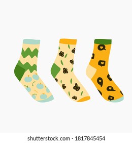 Dibujo manual colorido calcetines ilustración vectorial