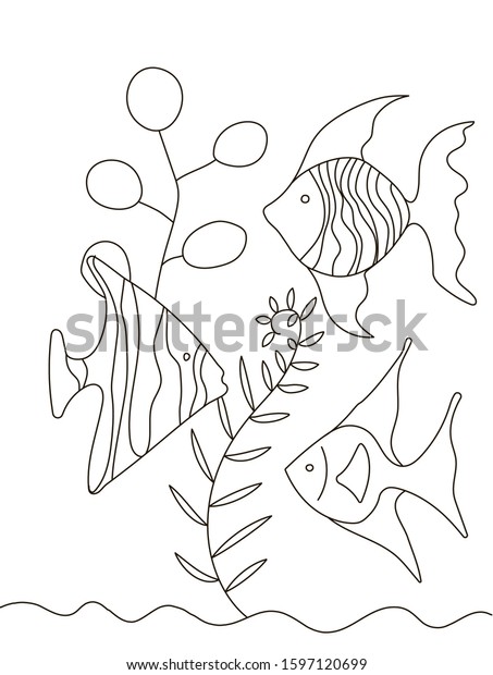 Hand Drawing Coloring Pages Children Adults Stock Vector