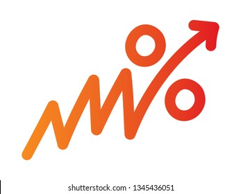hand drawing column graph and percent sign